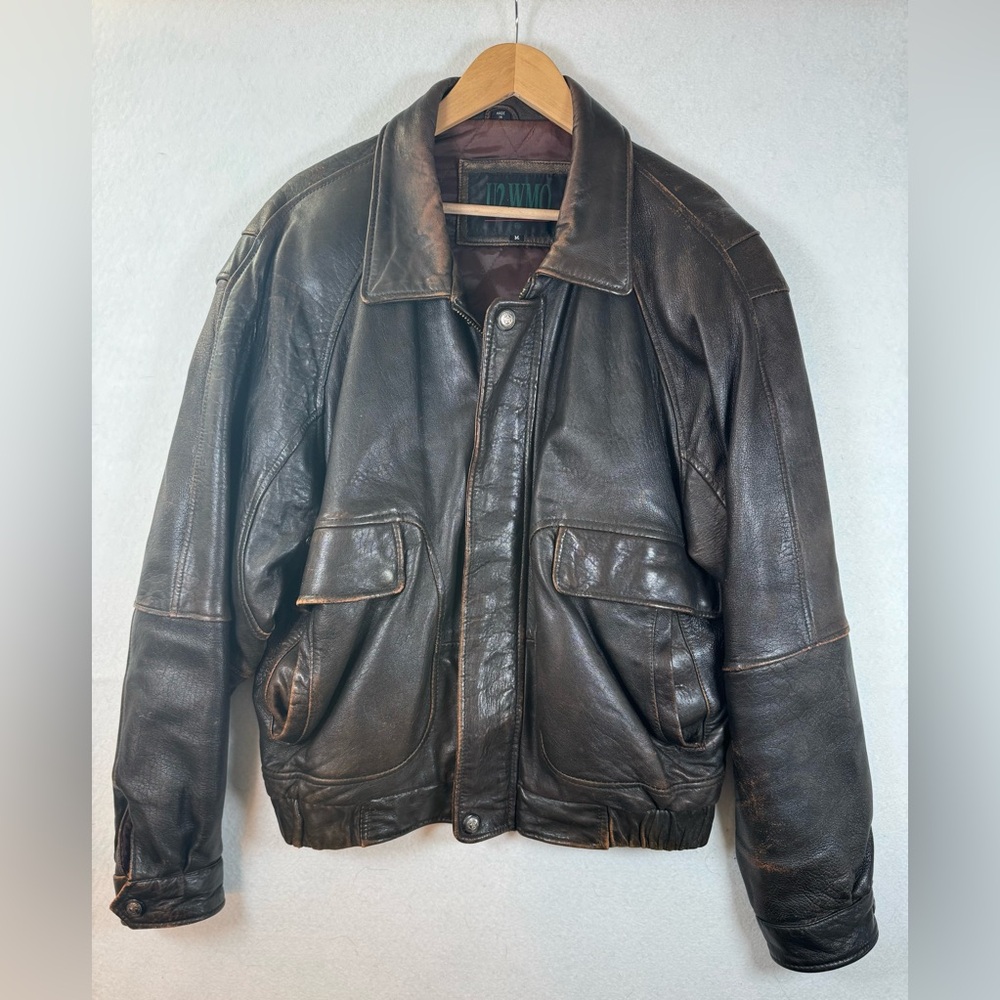U2 brown leather bomber jacket